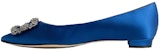 (W) Manolo Blahnik Hangisi 'Biru Satin' 9XX-0348-4321