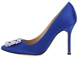 (Women) Manolo Blahnik Hangisi 'Blue Satin' 9XX-0318-4326 (Women) Manolo Blahnik Hangisi 'Blue Satin' 9XX-0318-4326