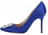 (W) Manolo Blahnik Hangisi 'Satin Biru' 9XX-0318-4326