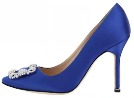 (Women) Manolo Blahnik Hangisi 'Blue Satin' 9XX-0318-4326 (Women) Manolo Blahnik Hangisi 'Blue Satin' 9XX-0318-4326