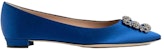 (W) Manolo Blahnik Hangisi 'Biru Satin' 9XX-0348-4321