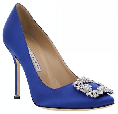 (Women) Manolo Blahnik Hangisi 'Blue Satin' 9XX-0318-4326 Order (Women) Manolo Blahnik Hangisi 'Blue Satin' 9XX-0318-4326
