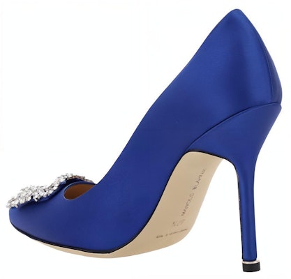 (Women) Manolo Blahnik Hangisi 'Blue Satin' 9XX-0318-4326 Lookbook (Women) Manolo Blahnik Hangisi 'Blue Satin' 9XX-0318-4326