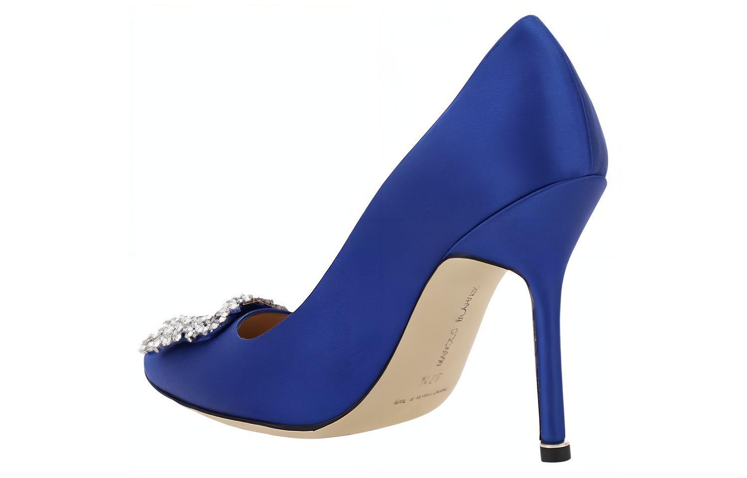 Lookbook (Women) Manolo Blahnik Hangisi 'Blue Satin' 9XX-0318-4326