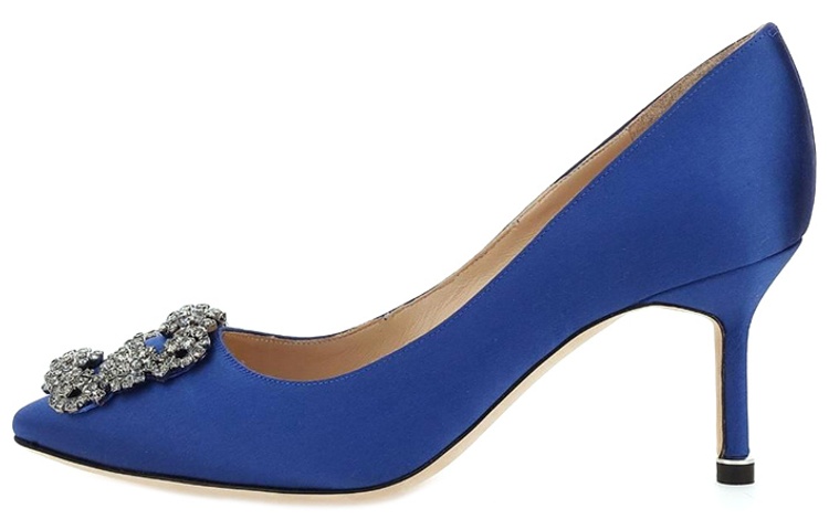 (Women) Manolo Blahnik Hangisi 'Blue Velvet' 9XX-0662-4326