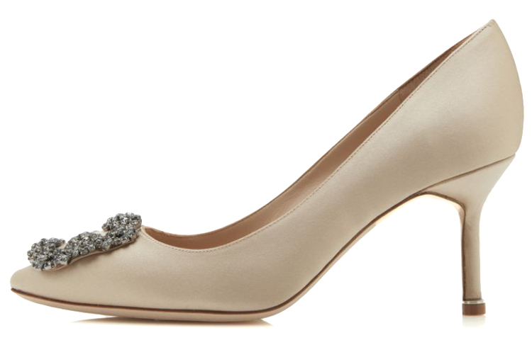 (W) Manolo Blahnik Hangisi 'Champagne Velvet'