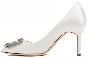 (Women) Manolo Blahnik Hangisi 'Cream White' 9XX0662-1309 (Women) Manolo Blahnik Hangisi 'Cream White' 9XX0662-1309