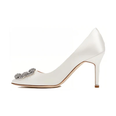 (W) Manolo Blahnik Hangisi 'Cream White'