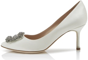 (Women) Manolo Blahnik Hangisi 'Cream White' 9XX0662-1309 (Women) Manolo Blahnik Hangisi 'Cream White' 9XX0662-1309