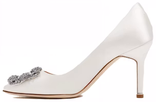 (Women) Manolo Blahnik Hangisi 'Cream White' 9XX0662-1309 (Women) Manolo Blahnik Hangisi 'Cream White' 9XX0662-1309