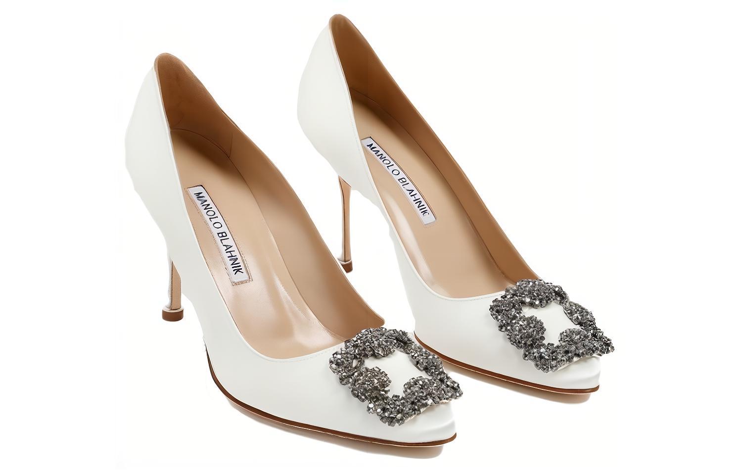 Lookbook (W) Manolo Blahnik Hangisi 'Krim Putih' 9XX0662-1309