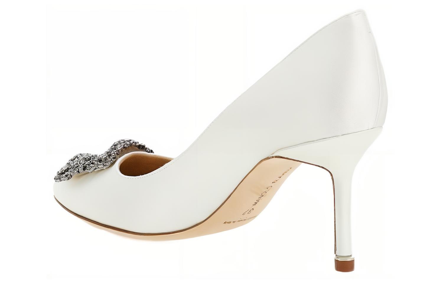 Purchase (W) Manolo Blahnik Hangisi 'Krim Putih' 9XX0662-1309