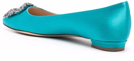 Shop (W) Manolo Blahnik Hangisi ''Mocassins Bleus à Boucle Cristal'' 9XX-0348-0077