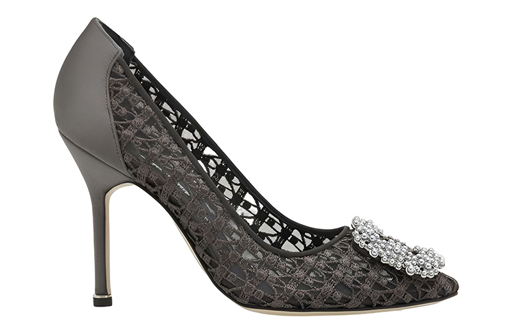 (W) Manolo Blahnik Hangisi 'Dark Grey Pearl Buckle' 圖 2