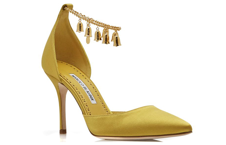(W) Manolo Blahnik Hangisi 'Gold Satin Bell Ornament' 圖 3