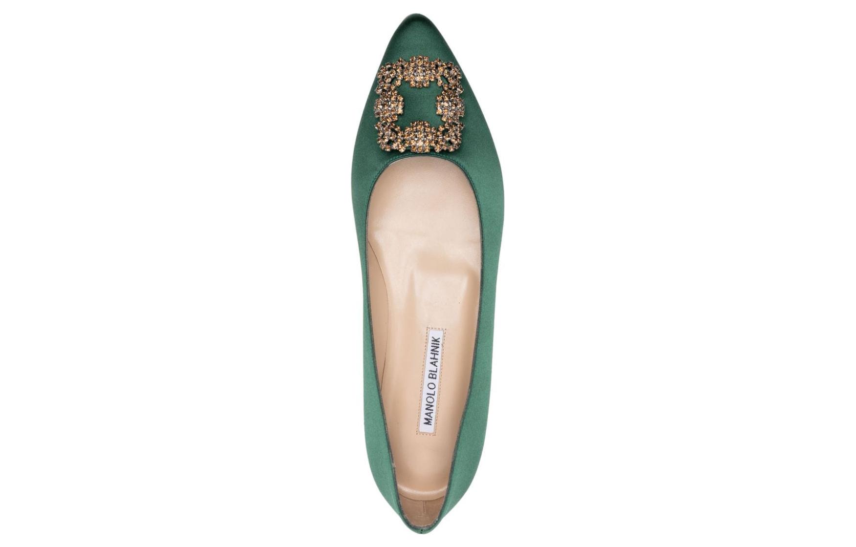 (W) Manolo Blahnik Hangisi 'Green Fabric' 圖 4