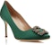 (W) Manolo Blahnik Hangisi 'Hijau Satin Permata Gesper' 323-2693-0001
