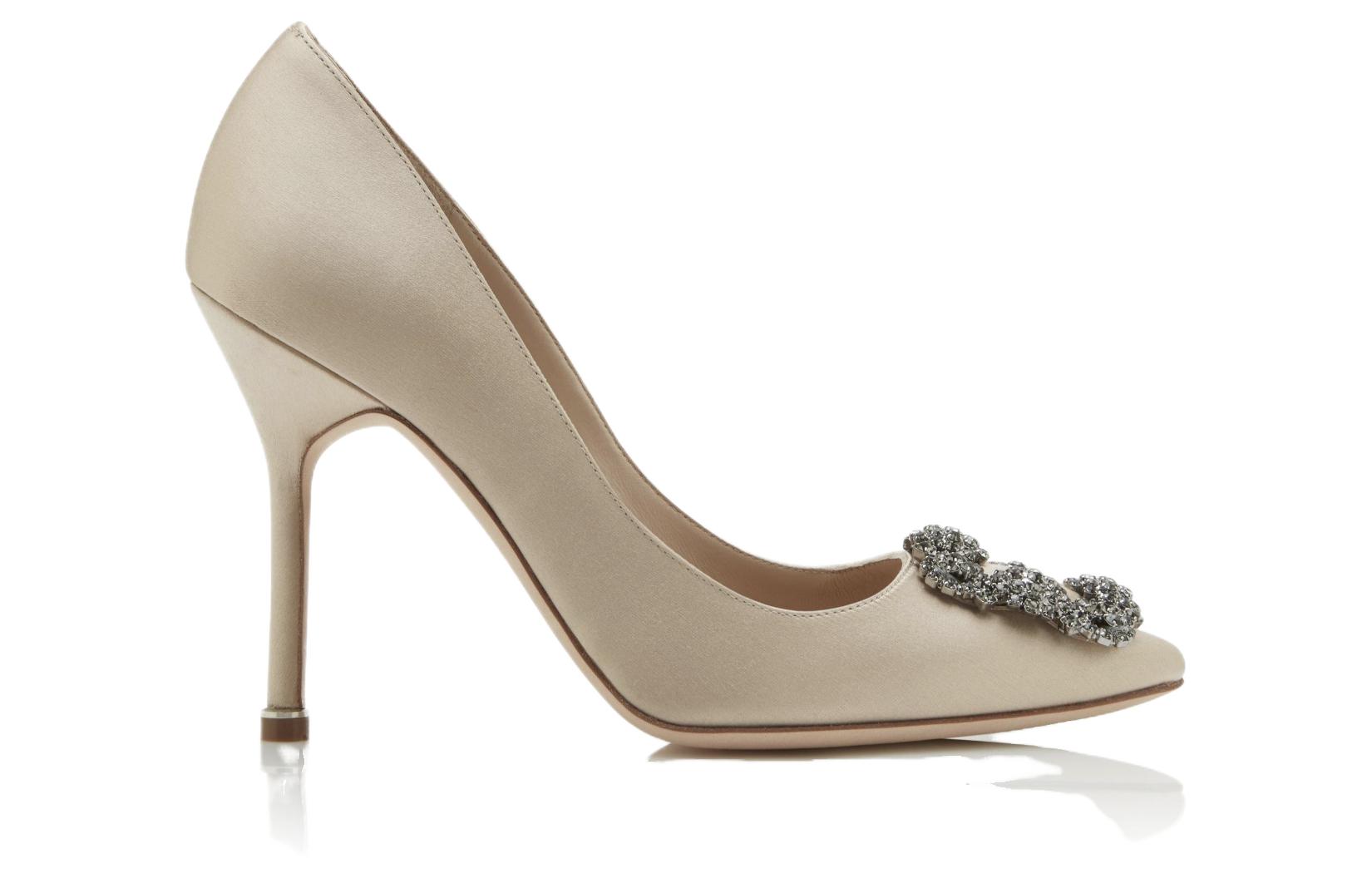 (W) Manolo Blahnik Hangisi 'Light Grey Crystal Buckle' 圖 2