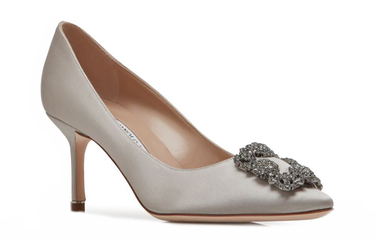 (W) Manolo Blahnik Hangisi 'Light Grey Crystal Buckle' 圖 2