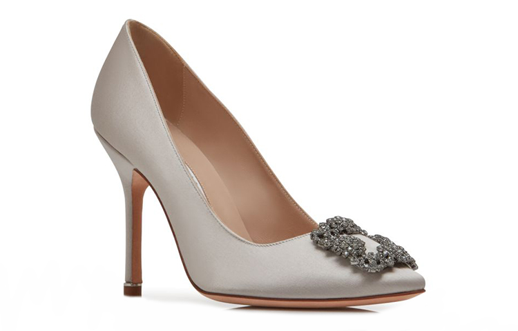 (W) Manolo Blahnik Hangisi 'Light Grey Crystal Buckle' 圖 3