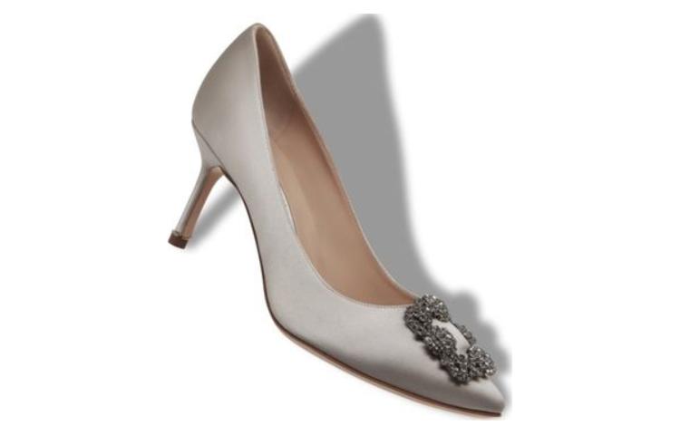 (W) Manolo Blahnik Hangisi 'Light Grey Crystal Buckle' 圖 4