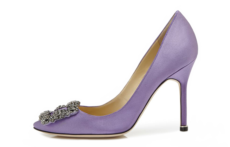 (Women) Manolo Blahnik Hangisi 'Light Purple Crystal Buckle' 9XX-0664-0052