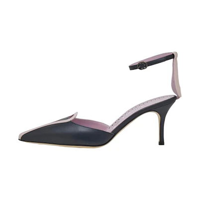 (W) Manolo Blahnik Hangisi 'Navy Blue'