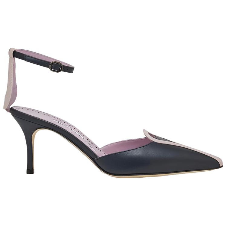 (W) Manolo Blahnik Hangisi 'Navy Blue' 圖 2
