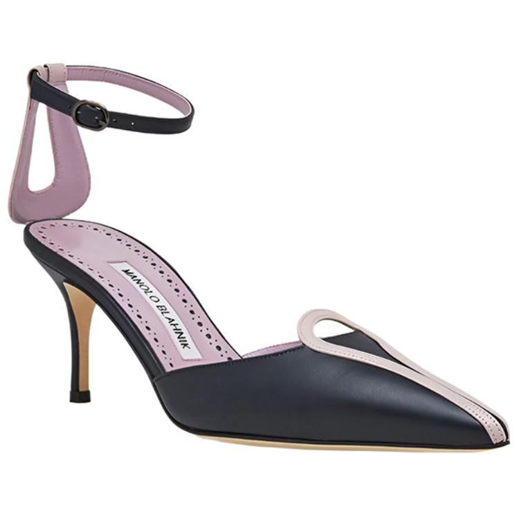 (W) Manolo Blahnik Hangisi 'Navy Blue' 圖 4