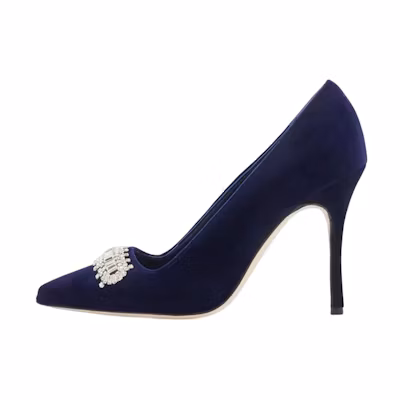(W) Manolo Blahnik Hangisi 'Navy Crystal'
