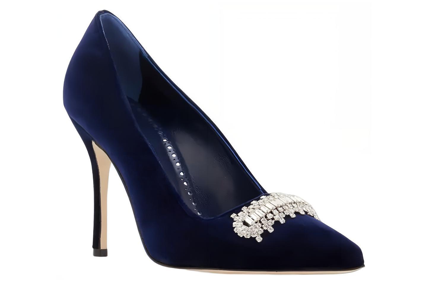 (W) Manolo Blahnik Hangisi 'Navy Crystal' 圖 3