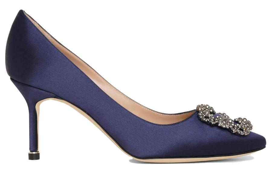 (W) Manolo Blahnik Hangisi 'Navy Crystal Buckle' 圖 2