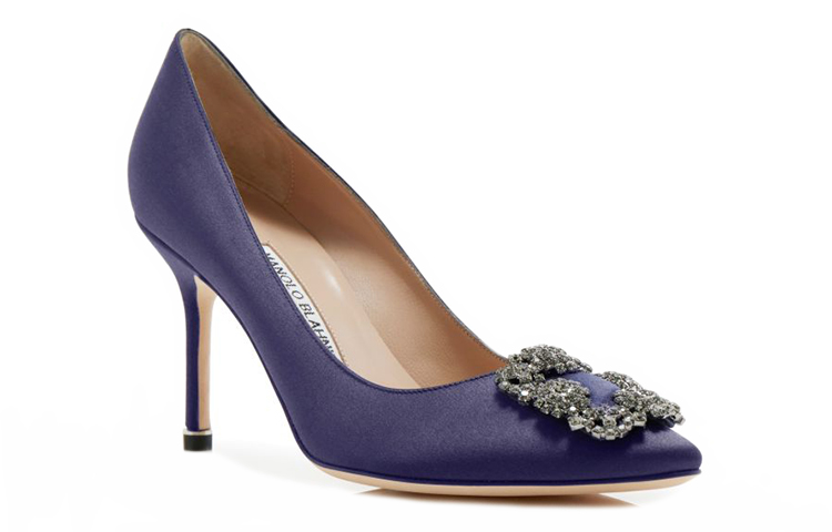 (W) Manolo Blahnik Hangisi 'Navy Crystal Buckle' 圖 3