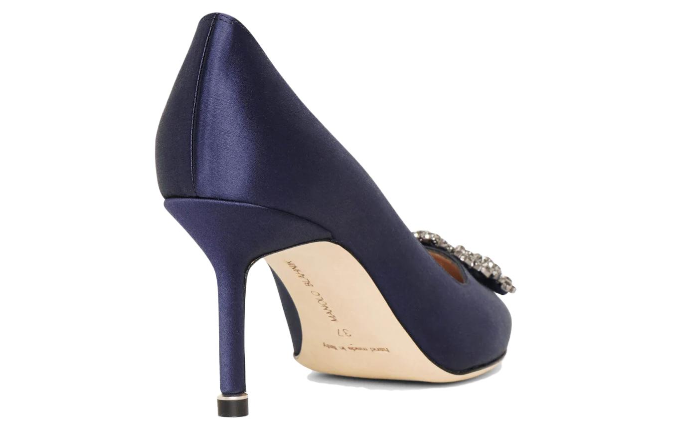 (W) Manolo Blahnik Hangisi 'Navy Crystal Buckle' 圖 5