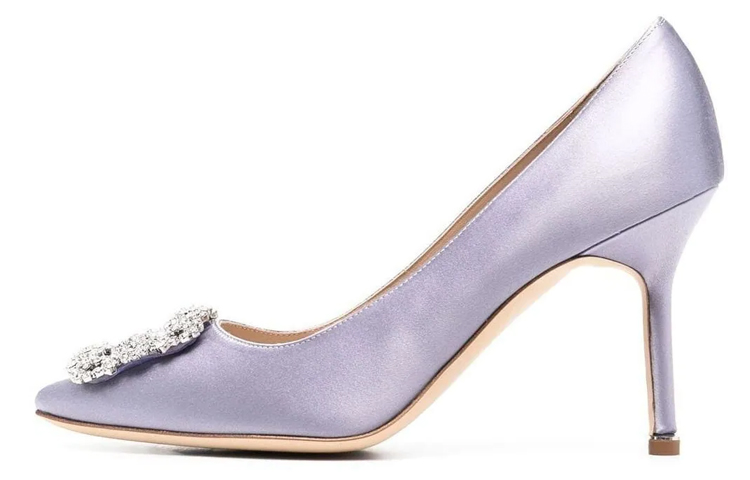 (W) Manolo Blahnik Hangisi 'Purple Satin'