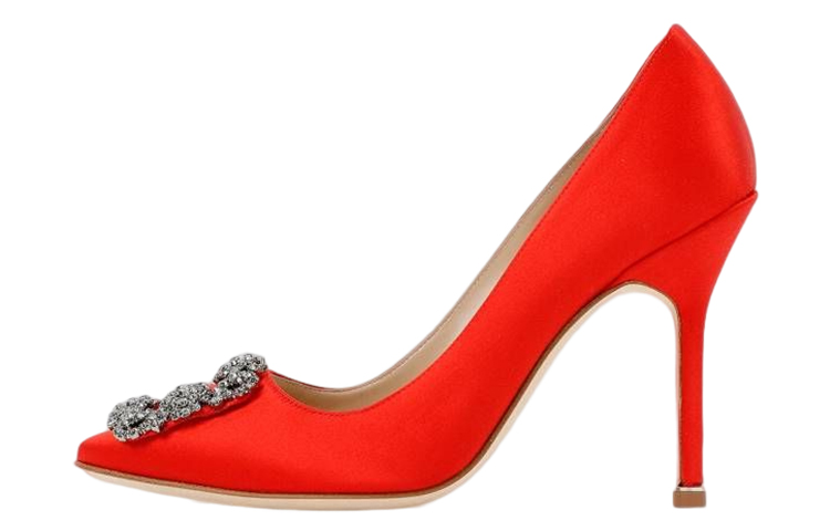 (Women) Manolo Blahnik Hangisi 'Red Crystal Buckle' 9XX-0664-6208