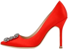 (Women) Manolo Blahnik Hangisi 'Red Crystal Buckle' 9XX-0664-6208 (Women) Manolo Blahnik Hangisi 'Red Crystal Buckle' 9XX-0664-6208