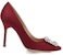 (W) Manolo Blahnik Hangisi 'Buckle Permata Satin Merah' 9XX-0318-0030
