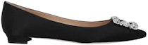Order (W) Manolo Blahnik Hangisi 'Satin Ballet Flats Hitam' 9XX-0755-0015