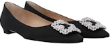 Shop (W) Manolo Blahnik Hangisi 'Satin Ballet Flats Hitam' 9XX-0755-0015
