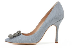 (Women) Manolo Blahnik Hangisi 'Silver Crystal Buckle' 9XX-0713-0014 (Women) Manolo Blahnik Hangisi 'Silver Crystal Buckle' 9XX-0713-0014