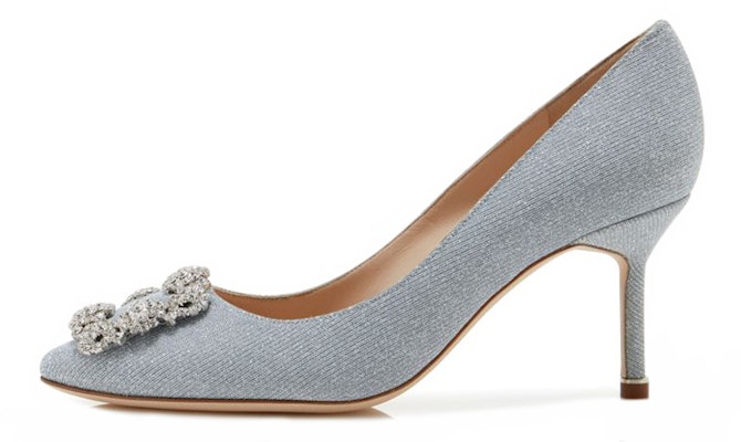(Women) Manolo Blahnik Hangisi 'Silver Crystal Buckle' 9XX-0597-0015 Buy (Women) Manolo Blahnik Hangisi 'Silver Crystal Buckle' 9XX-0597-0015