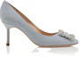 Lookbook (W) Manolo Blahnik Hangisi 'Silver Crystal Buckle' Perak Kristal Buckle. 9XX-0597-0015