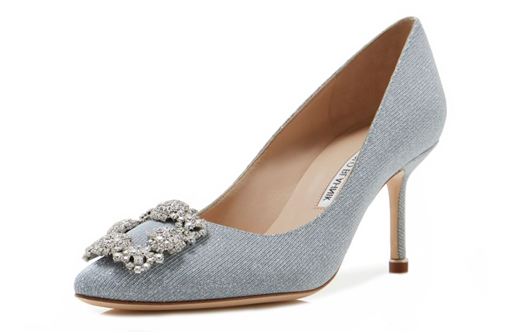 Shop (W) Manolo Blahnik Hangisi 'Gesper Kristal Perak' 9XX-0597-0015