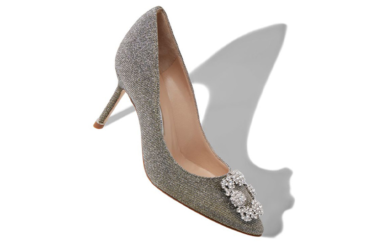 (W) Manolo Blahnik Hangisi 'Silver Crystal Buckle' 圖 4