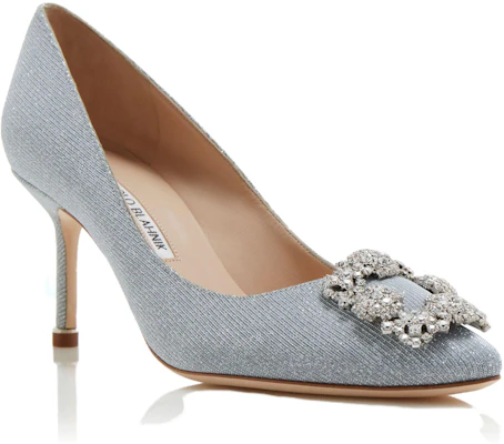 (W) Manolo Blahnik Hangisi 'Silver Crystal Buckle' Perak Kristal Buckle. 9XX-0597-0015 Shop (W) Manolo Blahnik Hangisi 'Silver Crystal Buckle' Perak Kristal Buckle. 9XX-0597-0015
