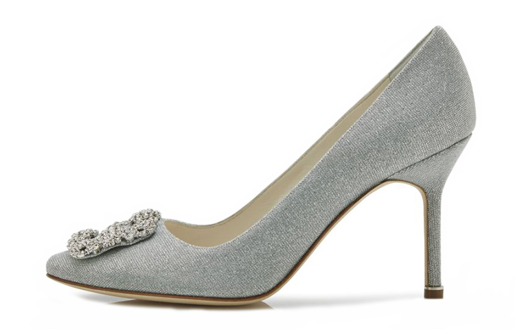 (W) Manolo Blahnik Hangisi 'Silver Sequin'