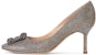 (W) Manolo Blahnik Hangisi 'Kain Perak Hujung Runcing' 9XX-0711-0015