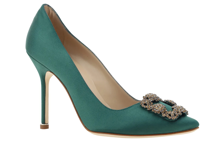(W) Manolo Blahnik Hangisi 'Swarovski Crystal Buckle Green' 圖 2