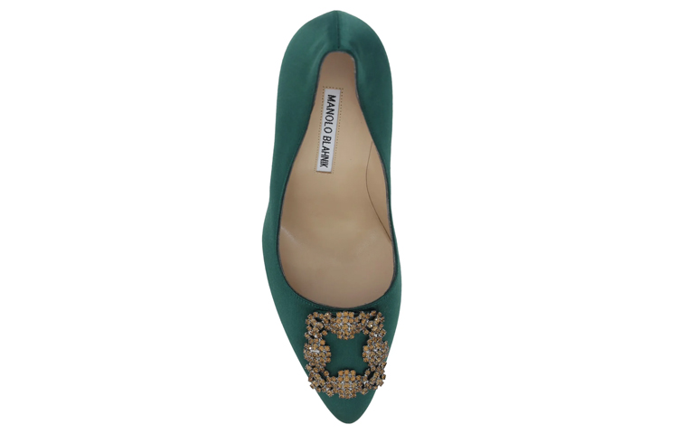 (W) Manolo Blahnik Hangisi 'Swarovski Crystal Buckle Green' 圖 3